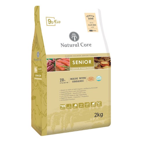 네츄럴코어 강아지 에코9 기능성사료 시니어, 연어, 2kg, 1개