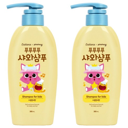 베비언스 핑크퐁 유아용 샤와샴푸 자몽릴리향, 380ml, 2개