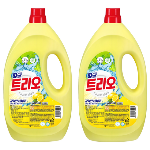 트리오 항균 주방세제, 973ml, 1kg, 2개