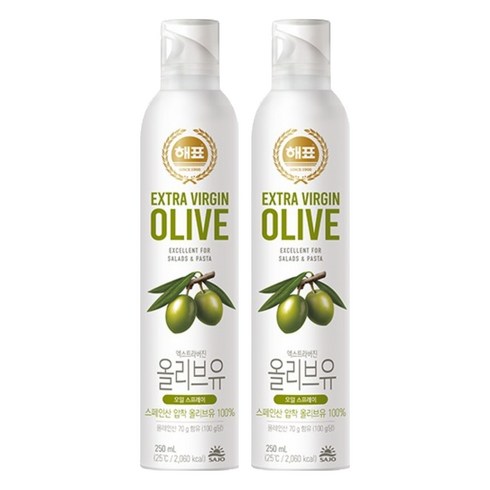 해표 압착올리브유, 250ml, 2개