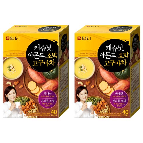 담터 캐슈넛 아몬드 호박고구마차, 18g, 40개입, 2개