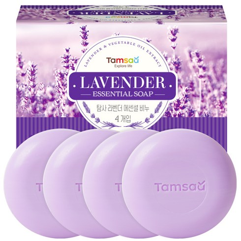탐사 에센셜 비누 라벤더향, 90g, 4개