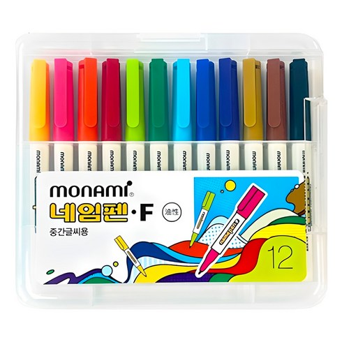 모나미 중간글씨용 네임펜 세트, 혼합색상, 1세트