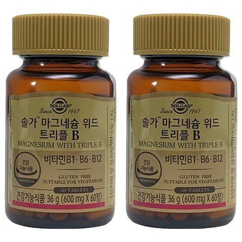 솔가 마그네슘 위드 트리플B 36g, 60정, 2개