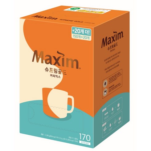 맥심 슈프림 골드 커피믹스, 13.5g, 170개입, 1개