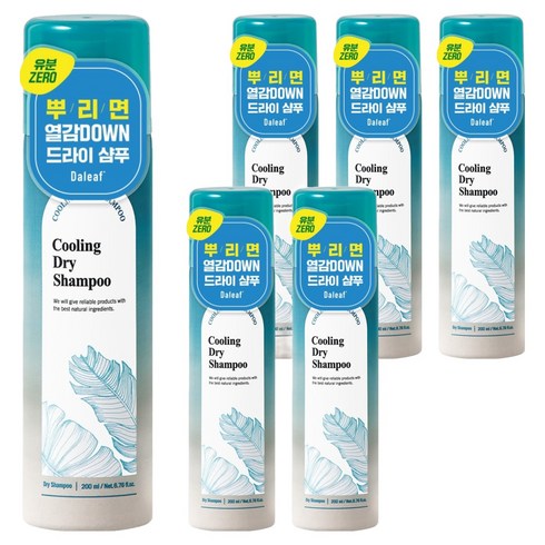 달리프 쿨링 드라이 샴푸 민트향, 6개, 200ml