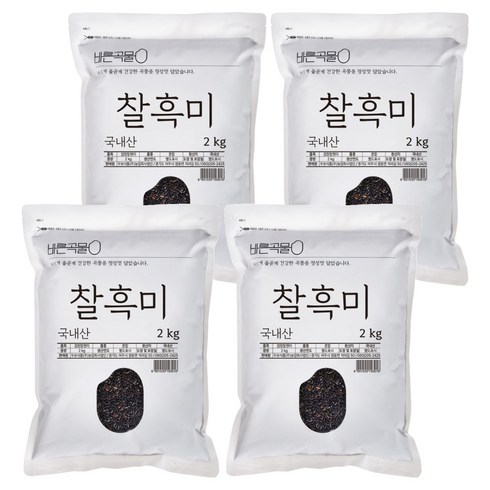 두보식품 바른곡물 국산 찰흑미, 2kg, 4개