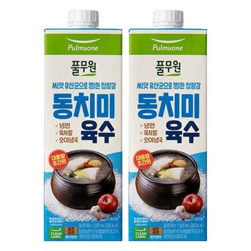 풀무원 동치미 육수, 1L, 2개