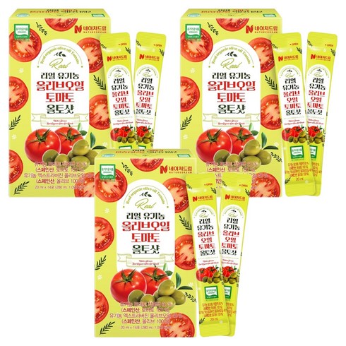 네이처드림 리얼 유기농 올리브오일 토마토 올토샷 14p, 280ml, 3개