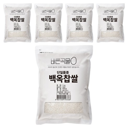 두보식품 바른곡물 단일품종 백옥찹쌀, 5개, 1kg