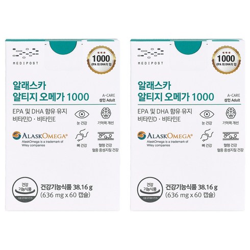 메디포스트 알래스카 알티지 오메가 1000 38.16g, 60정, 2개