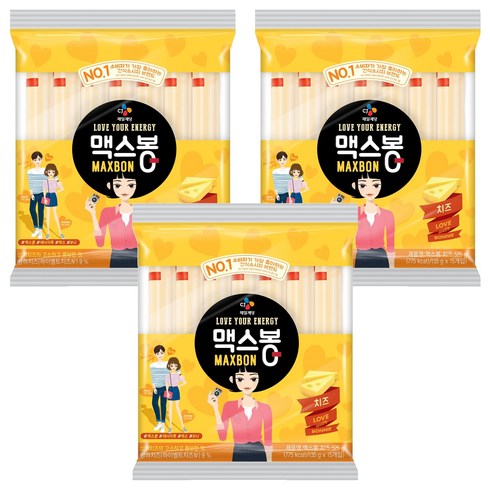 맥스봉 치즈 15p, 525g, 3개