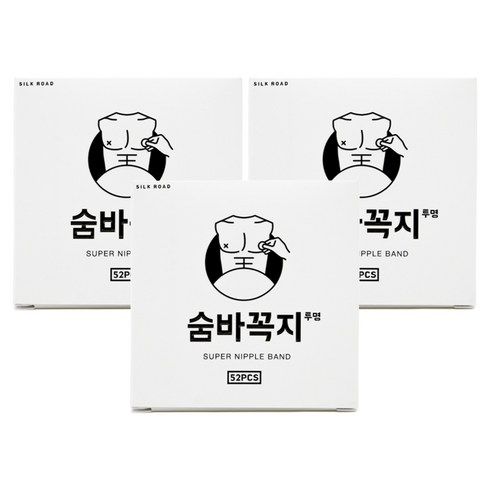 숨바꼭지 남성용 니플밴드 투명색 52매, 3개