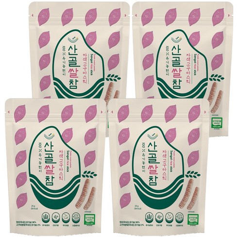에코맘의산골이유식 산골쌀참, 자색고구마, 25g, 4개