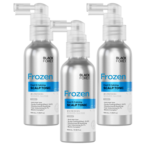 블랙포레 프로즌 쿨 앤 진정 두피 토닉 스프레이형 헤어에센스, 100ml, 3개