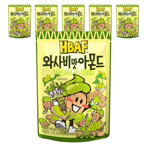 바프 와사비맛 아몬드, 40g, 6개