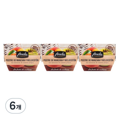 아넬라 적응 과일 퓨레 디저트 2p, 혼합맛(사과/복숭아), 200g, 6개