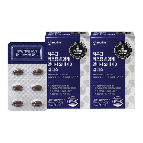 하루틴 리포좀 초임계 알티지 오메가3 알파 9g, 2개, 30정
