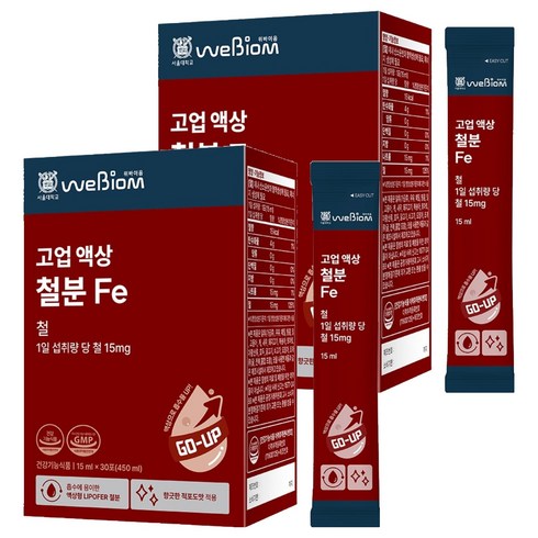 서울대위바이옴 고업 액상 철분 Fe 30p, 450ml, 2개