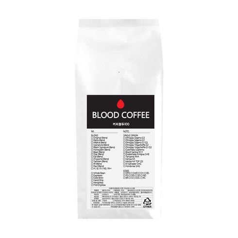 블러드커피 케냐 AA TOP 라가티 스페셜티 원두, 홀빈(분쇄안함), 1kg, 1개