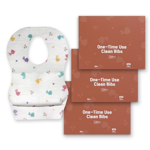 나와아기 일회용 턱받이 20p, 곰, 20개입, 3개