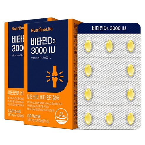 뉴트리원 비타민D3 3000 IU 6g, 60정, 2개