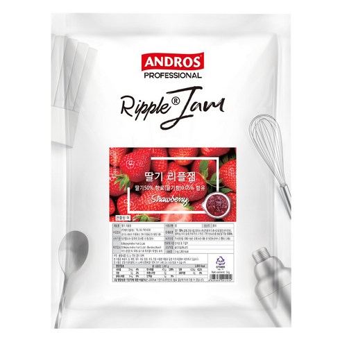 안드로스 딸기 리플잼, 1kg, 1개