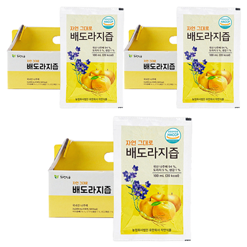 바른먹거리자연식품 자연그대로 배도라지즙, 100ml, 90개