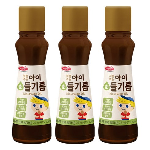 베베스트 처음먹는 순 아이 들기름, 75ml, 3개