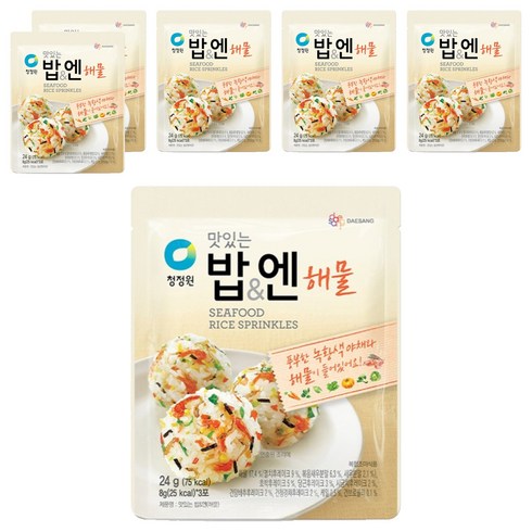 청정원 맛있는 밥 엔 해물 후리가케, 24g, 6개