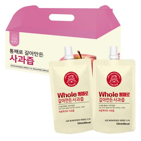 통째로 갈아만든 사과즙 스파우트, 100ml, 30개입