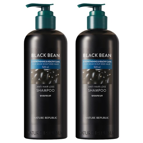 네이처리퍼블릭 블랙빈 탈모증상개선 샴푸, 520ml, 2개