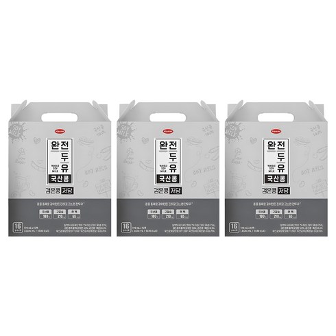 전두유 국산콩 검은콩 저당 두유, 190ml, 48개