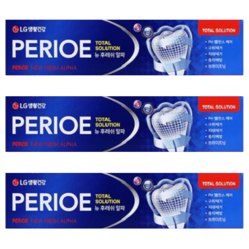페리오 뉴 후레쉬 알파 치약, 170g, 3개