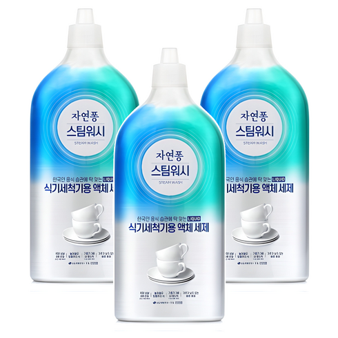 자연퐁 스팀워시 식기세척기용 액체세제, 1L, 3개