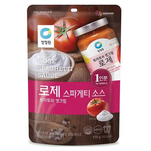 청정원 로제 스파게티소스 싱글파우치, 170g, 1개
