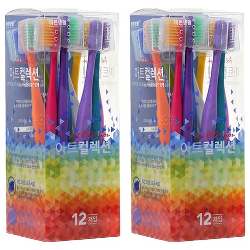 바른생활 아트컬렉션 칫솔 초극세모, 1개입, 24개