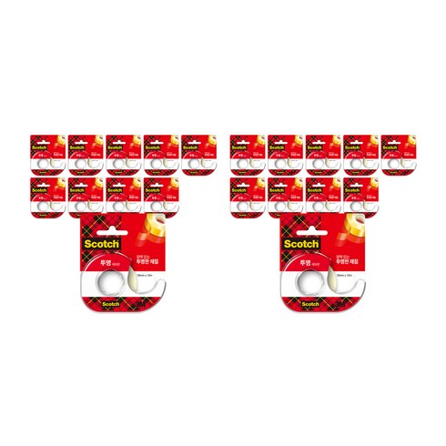 쓰리엠 스카치 테이프 디스펜서 18mm x 15m 581D, 투명, 20개