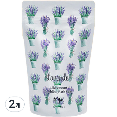 프라이멀엘리먼츠 버블링 배쓰솔트 라벤더 향, 2개, 340g