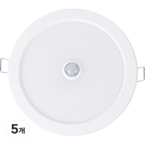 루시아 LED 9W 매입센서 전구색 지름 120mm, 5개