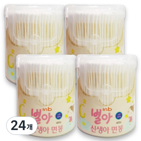 아이앤비 별아 신생아 면봉, 400개입, 24개