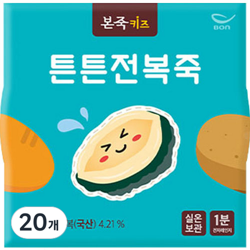 본죽 키즈 튼튼 전복죽, 180g, 20개