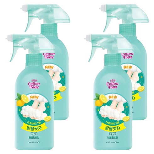 온더바디 발을씻자 코튼 풋샴푸 레몬민트향, 1개입, 4개, 510ml