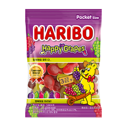 하리보 해피그레이프 젤리, 1개, 100g
