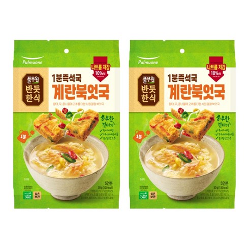 풀무원 1분즉석국 계란북엇국, 30g, 2개