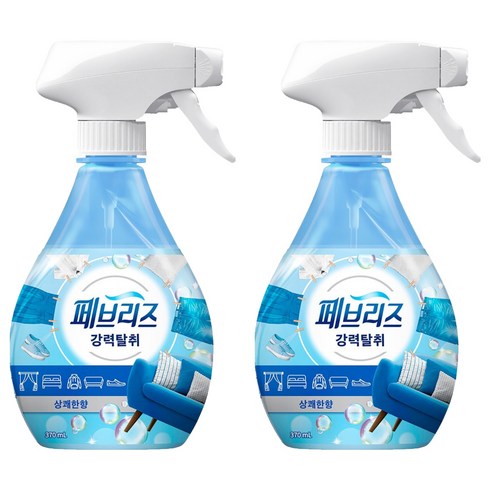 페브리즈 강력탈취 섬유탈취제 상쾌한향 본품, 370ml, 2개