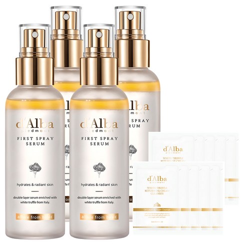 달바 화이트 트러플 퍼스트 스프레이 세럼 100ml x2p + 약산성 젤 클렌저 3ml x 5p, 2세트, 100 ml + 15 ml