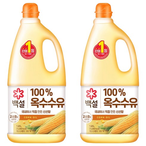 백설 옥수수유, 1.8L, 2개