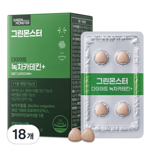 그린몬스터 다이어트 녹차카테킨 플러스, 28정, 15.4g, 18개