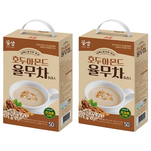 꽃샘 호두아몬드율무차플러스, 18g, 50개입, 2개